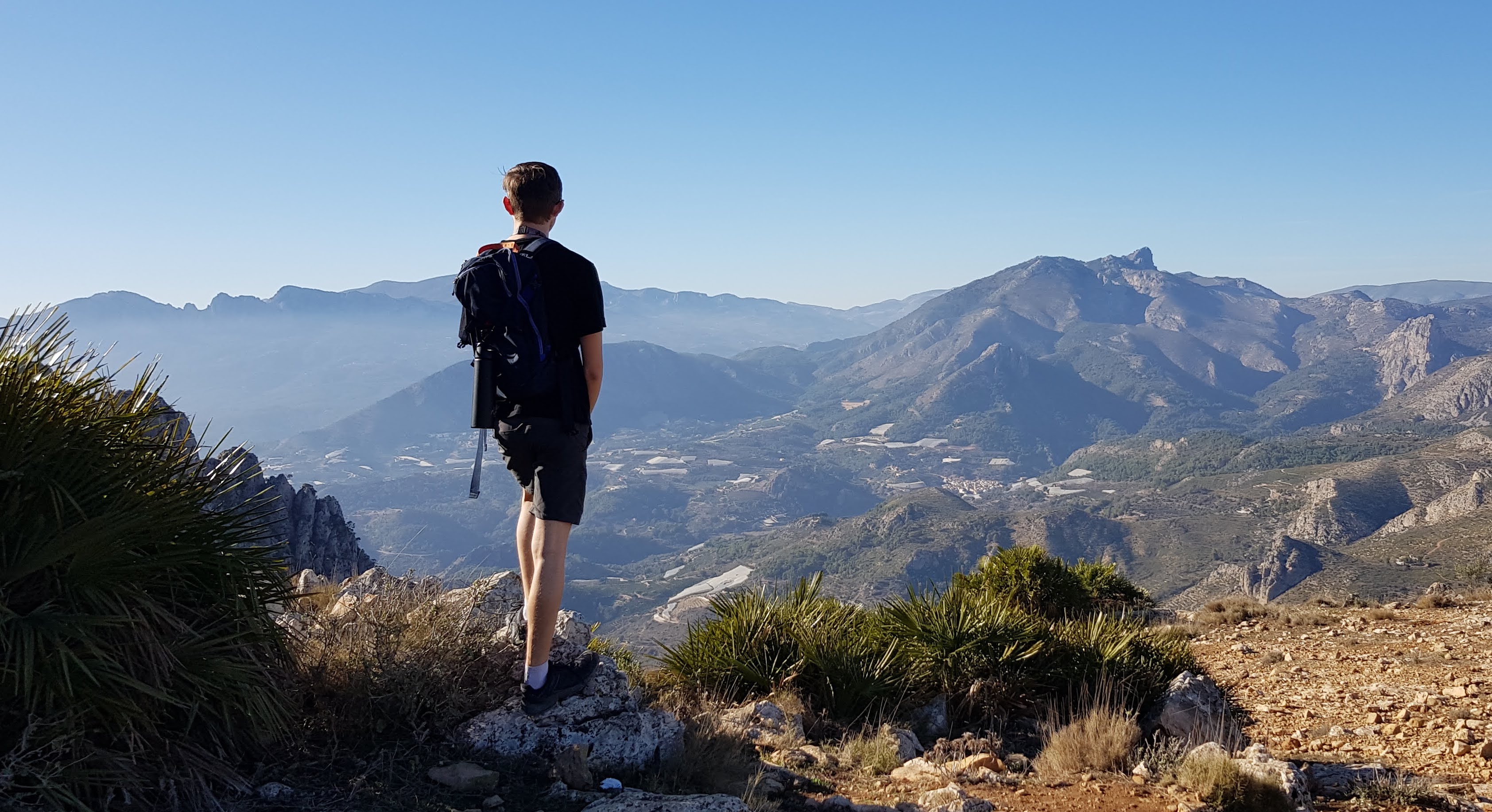 Caolán on a mountain top in Spain